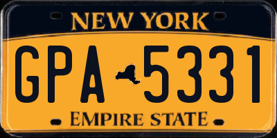 NY license plate GPA5331