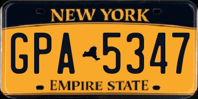NY license plate GPA5347