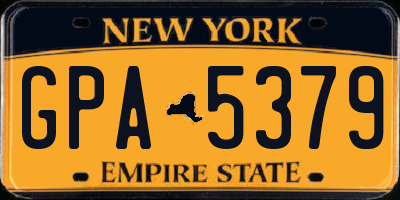 NY license plate GPA5379