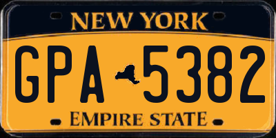 NY license plate GPA5382