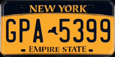 NY license plate GPA5399