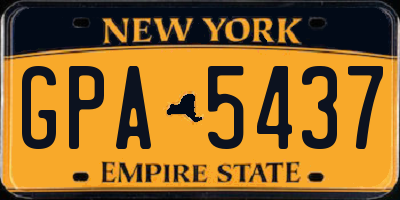 NY license plate GPA5437