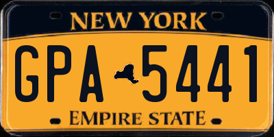 NY license plate GPA5441