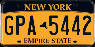 NY license plate GPA5442
