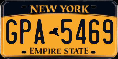 NY license plate GPA5469