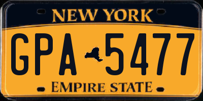 NY license plate GPA5477