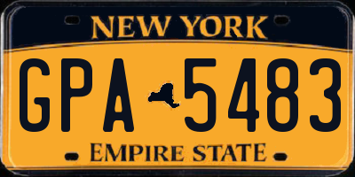NY license plate GPA5483