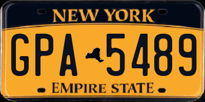 NY license plate GPA5489