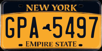 NY license plate GPA5497
