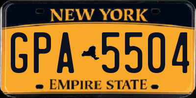 NY license plate GPA5504