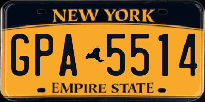 NY license plate GPA5514