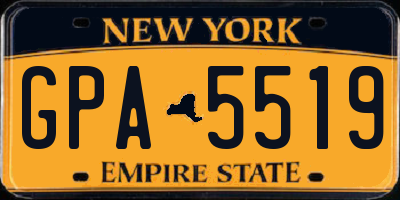 NY license plate GPA5519