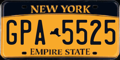 NY license plate GPA5525