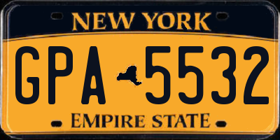 NY license plate GPA5532