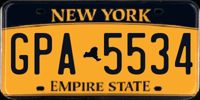 NY license plate GPA5534