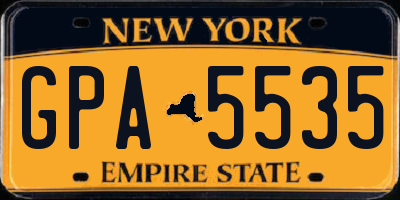 NY license plate GPA5535