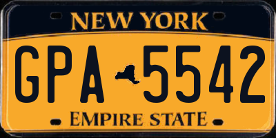 NY license plate GPA5542