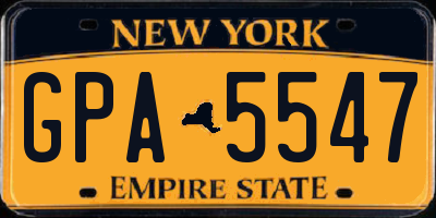 NY license plate GPA5547