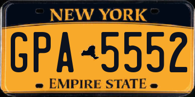 NY license plate GPA5552