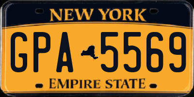 NY license plate GPA5569