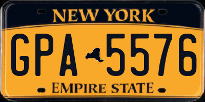 NY license plate GPA5576