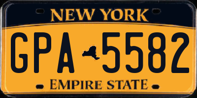 NY license plate GPA5582