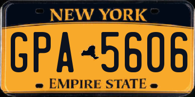 NY license plate GPA5606