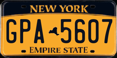 NY license plate GPA5607