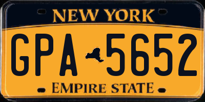 NY license plate GPA5652