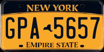 NY license plate GPA5657