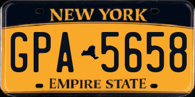 NY license plate GPA5658