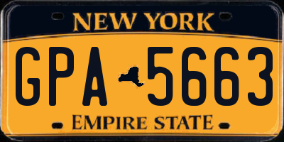 NY license plate GPA5663