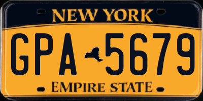 NY license plate GPA5679