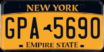 NY license plate GPA5690