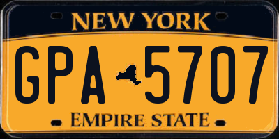 NY license plate GPA5707