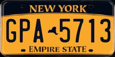 NY license plate GPA5713
