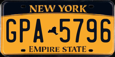 NY license plate GPA5796