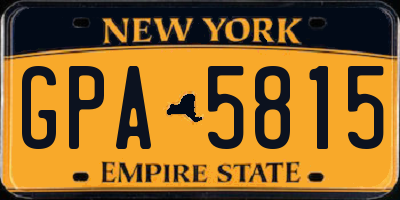 NY license plate GPA5815