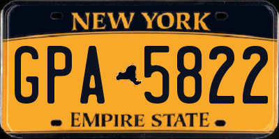 NY license plate GPA5822