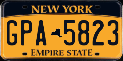 NY license plate GPA5823