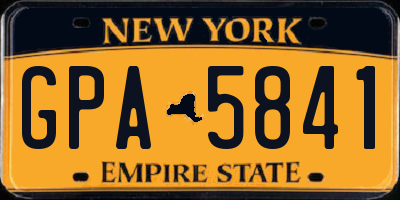 NY license plate GPA5841