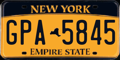 NY license plate GPA5845