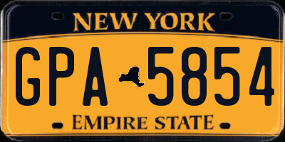 NY license plate GPA5854
