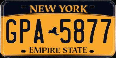 NY license plate GPA5877