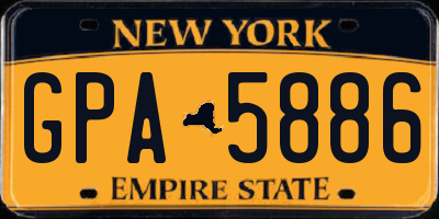 NY license plate GPA5886