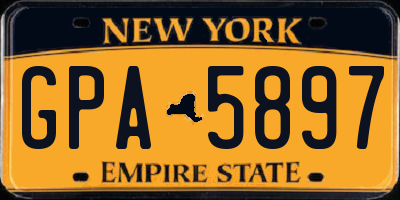 NY license plate GPA5897
