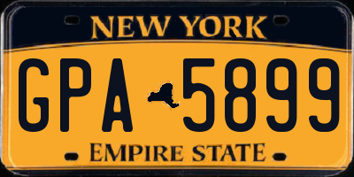 NY license plate GPA5899