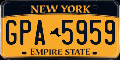NY license plate GPA5959