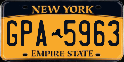 NY license plate GPA5963