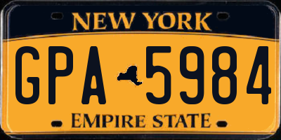 NY license plate GPA5984